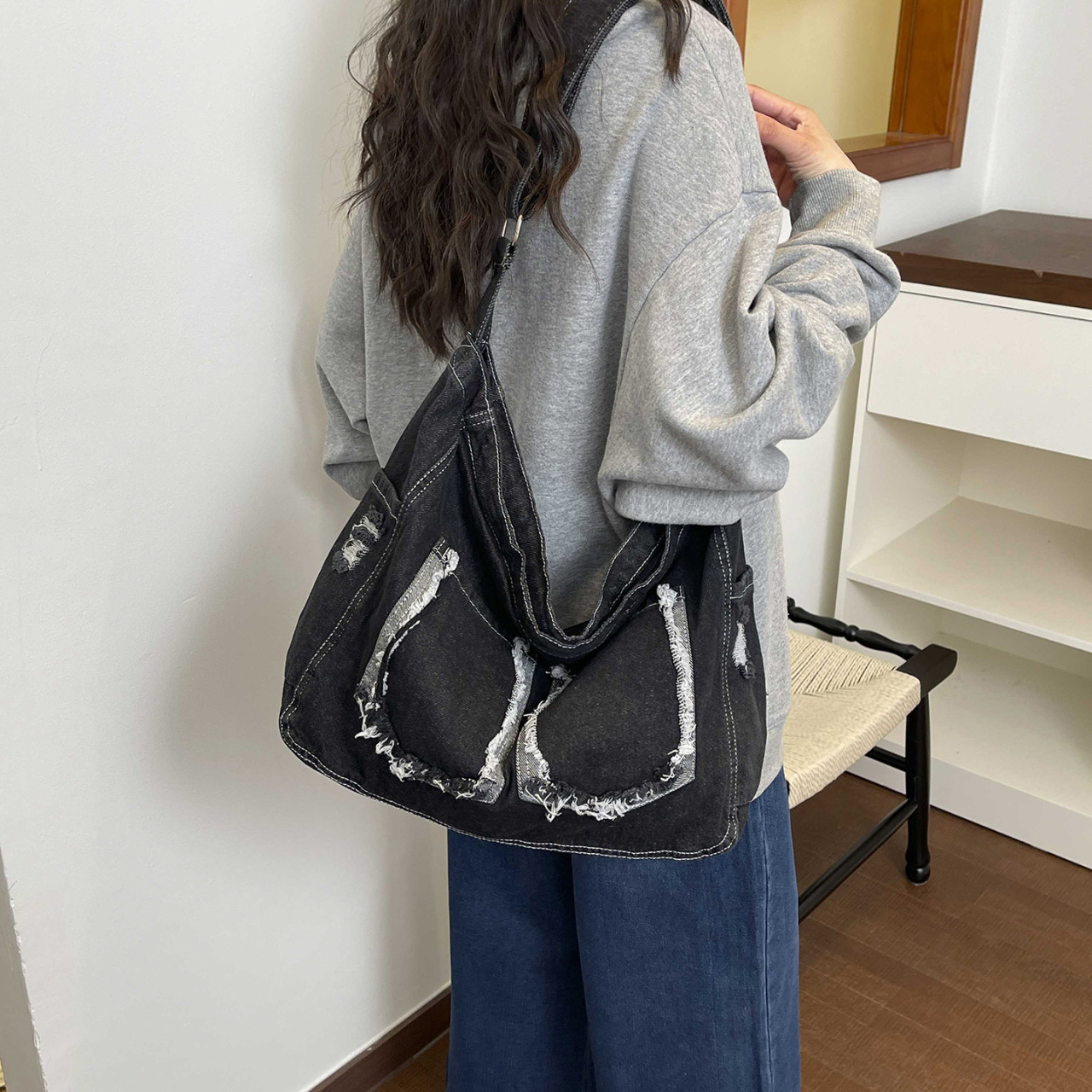 Women Bags Jeans - Torebka crossbody w stylu vintage z