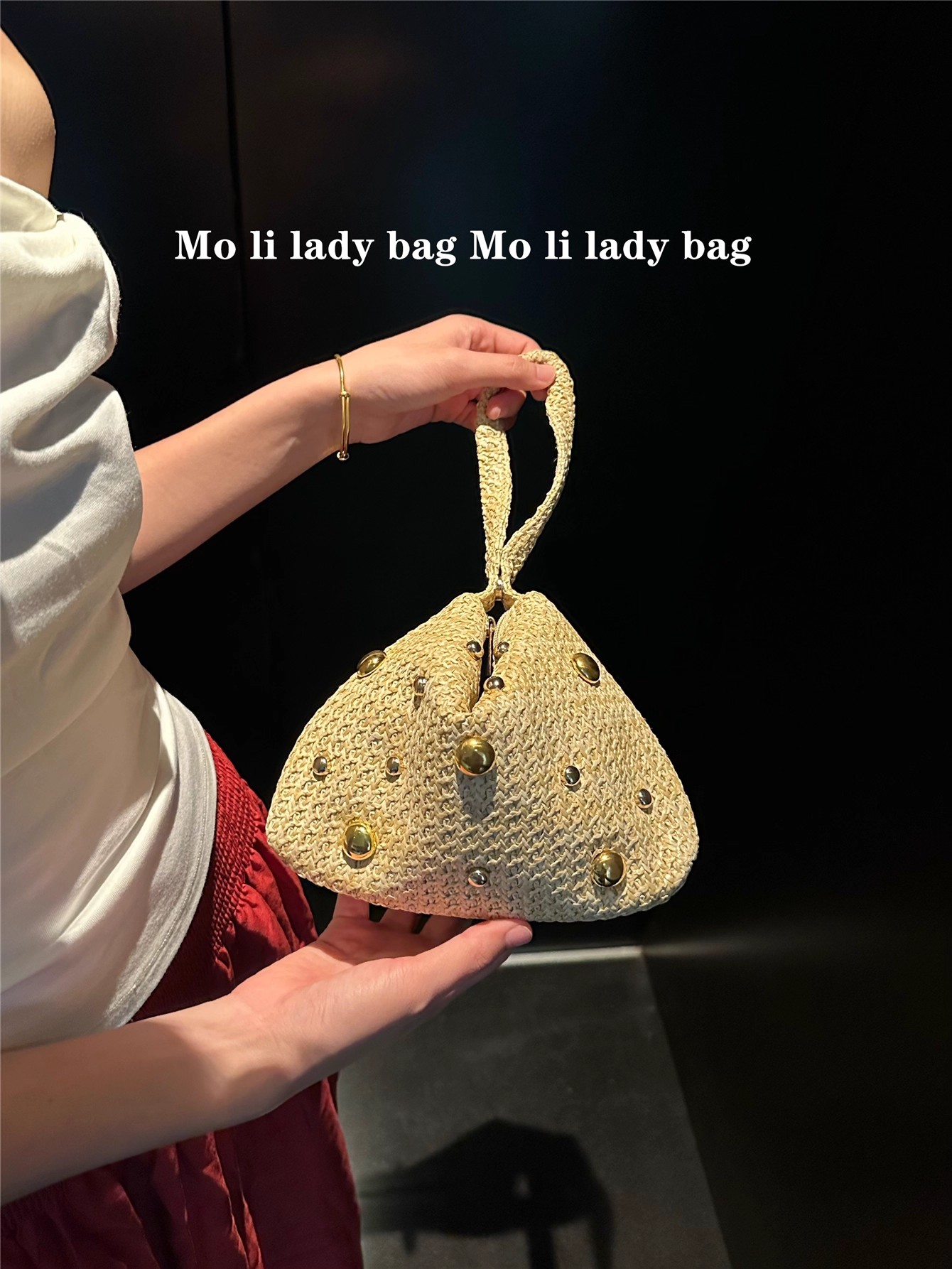 Women'S Bags Holiday - Słomiana, ręcznie tkana torba hobo z
