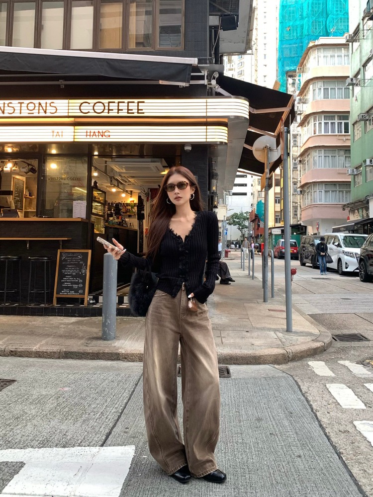 Women Bags Jeans - 【FANGTING】 Damskie wiosenne jeansy w stylu