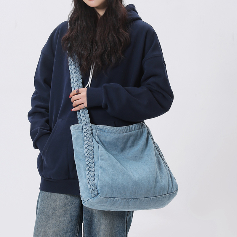 Women Bags Jeans - Torba typu tote z pranego denimu