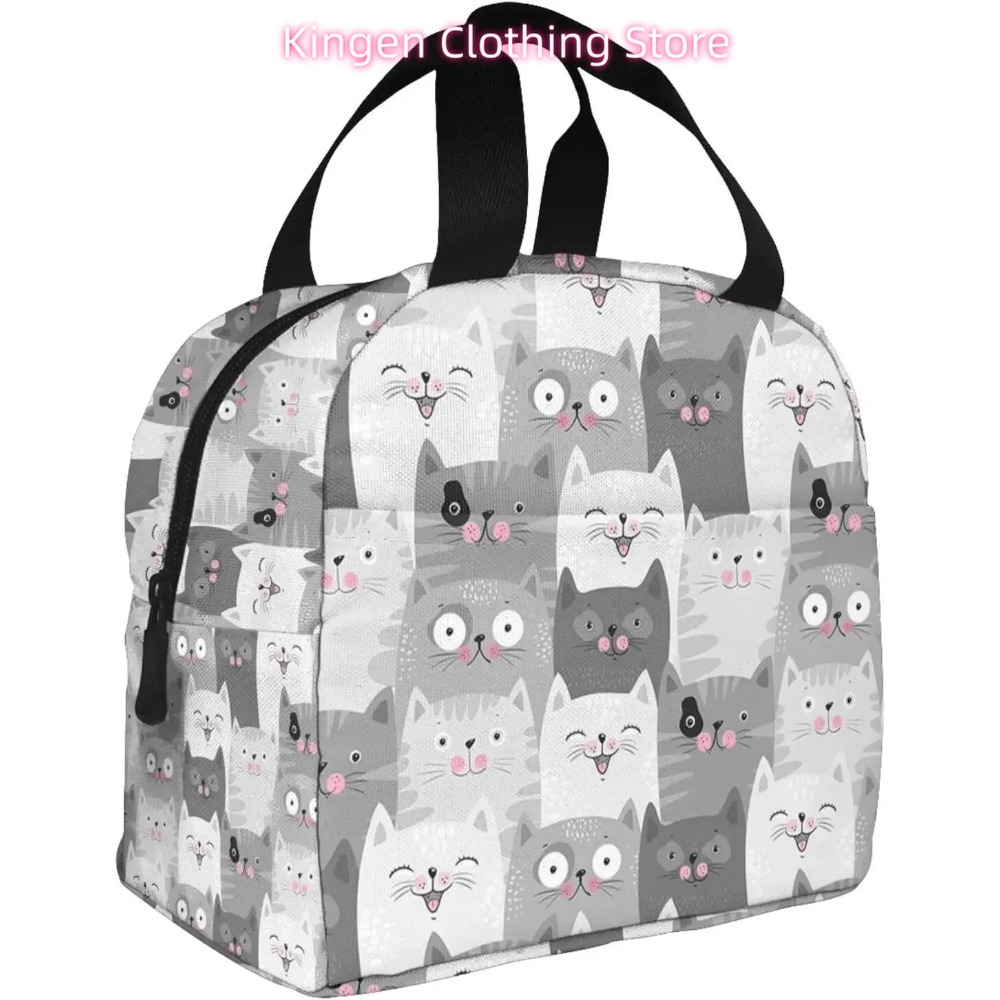 Women Bags Grey - Torba na lunch z motywem szarych