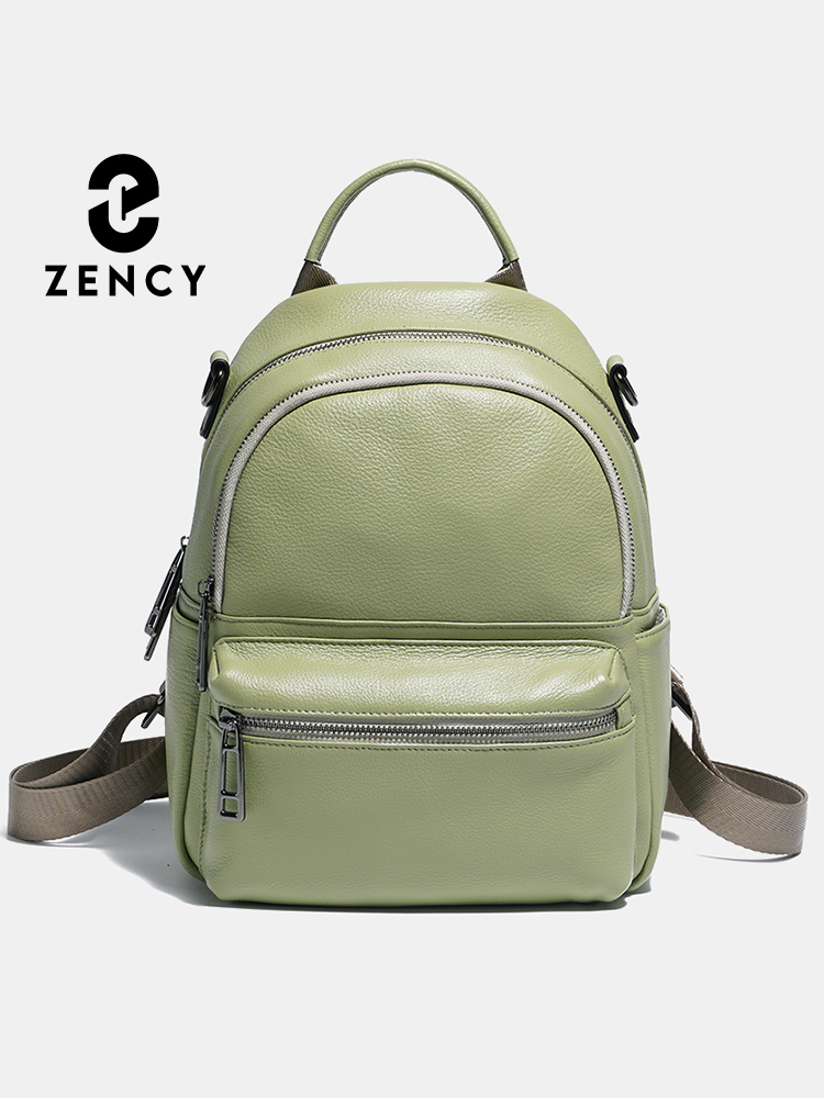 Women Bags Grey - Zency damski skórzany plecak plecak dziewczęcy