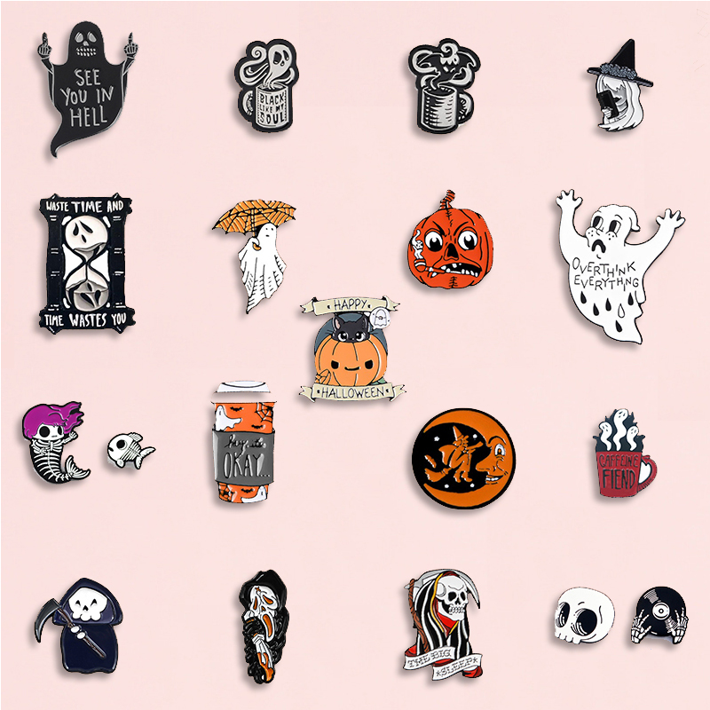 Women Bags Jeans - Wesołego Halloween emalia Pin Trick or