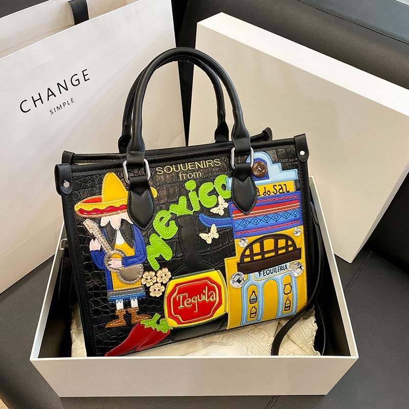 Women Bags Sale - Torby damskie patchworkowe z zamkiem błyskawicznym