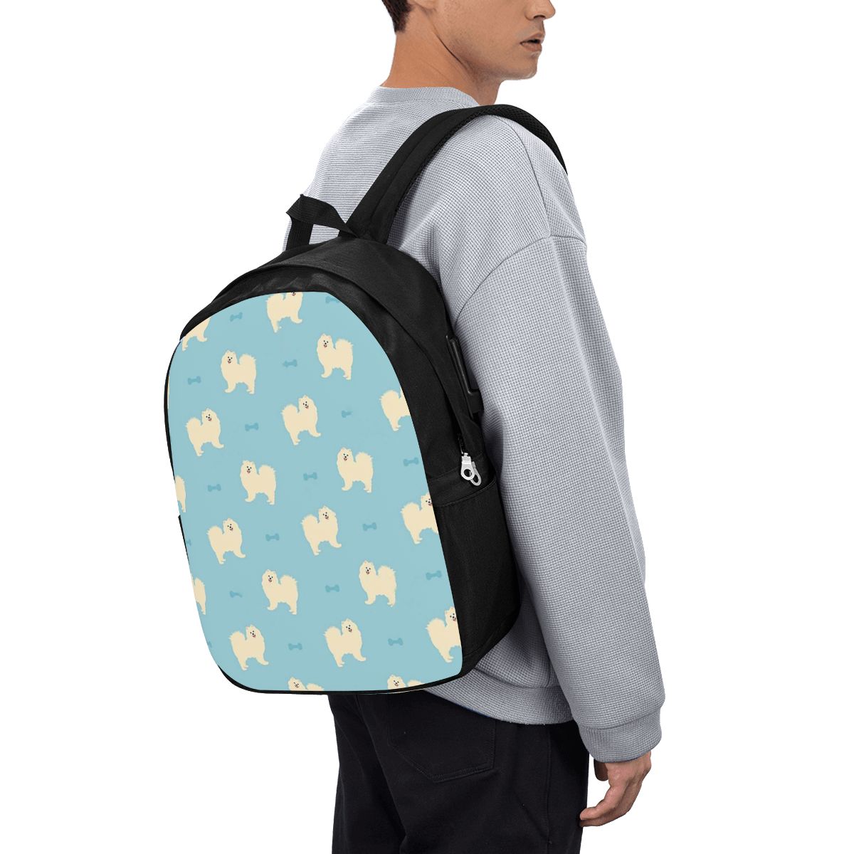 Women Bags For Travel - Plecak z motywem psa rasy Samojed,