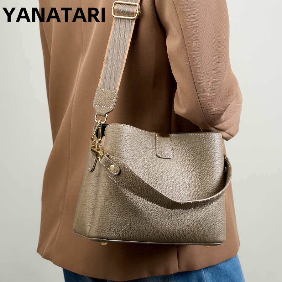 Women Bags Grey - YANATARI Damska torba z prawdziwej skóry,