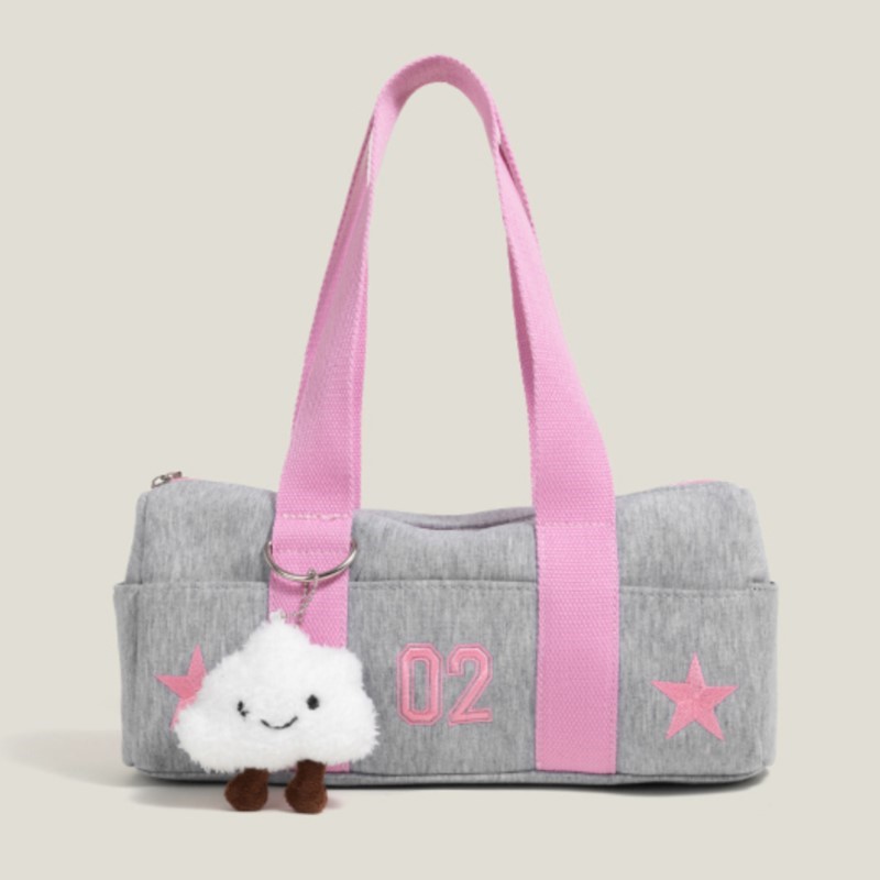 Women Bags Grey - Harajuku Szara Torebka Płócienna Torba Y2k