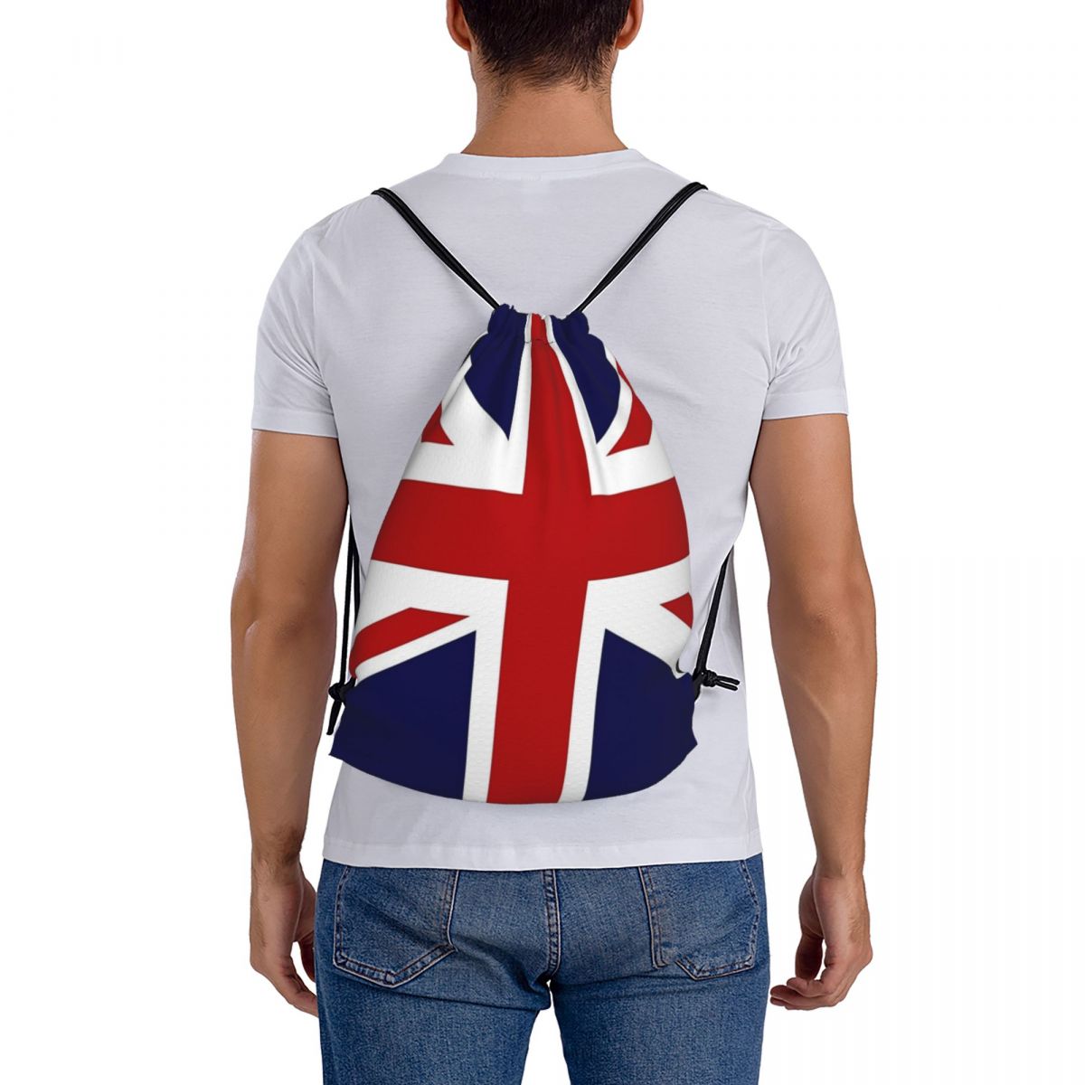 Women Bags Uk - Plecak ze sznurkiem z motywem flagi
