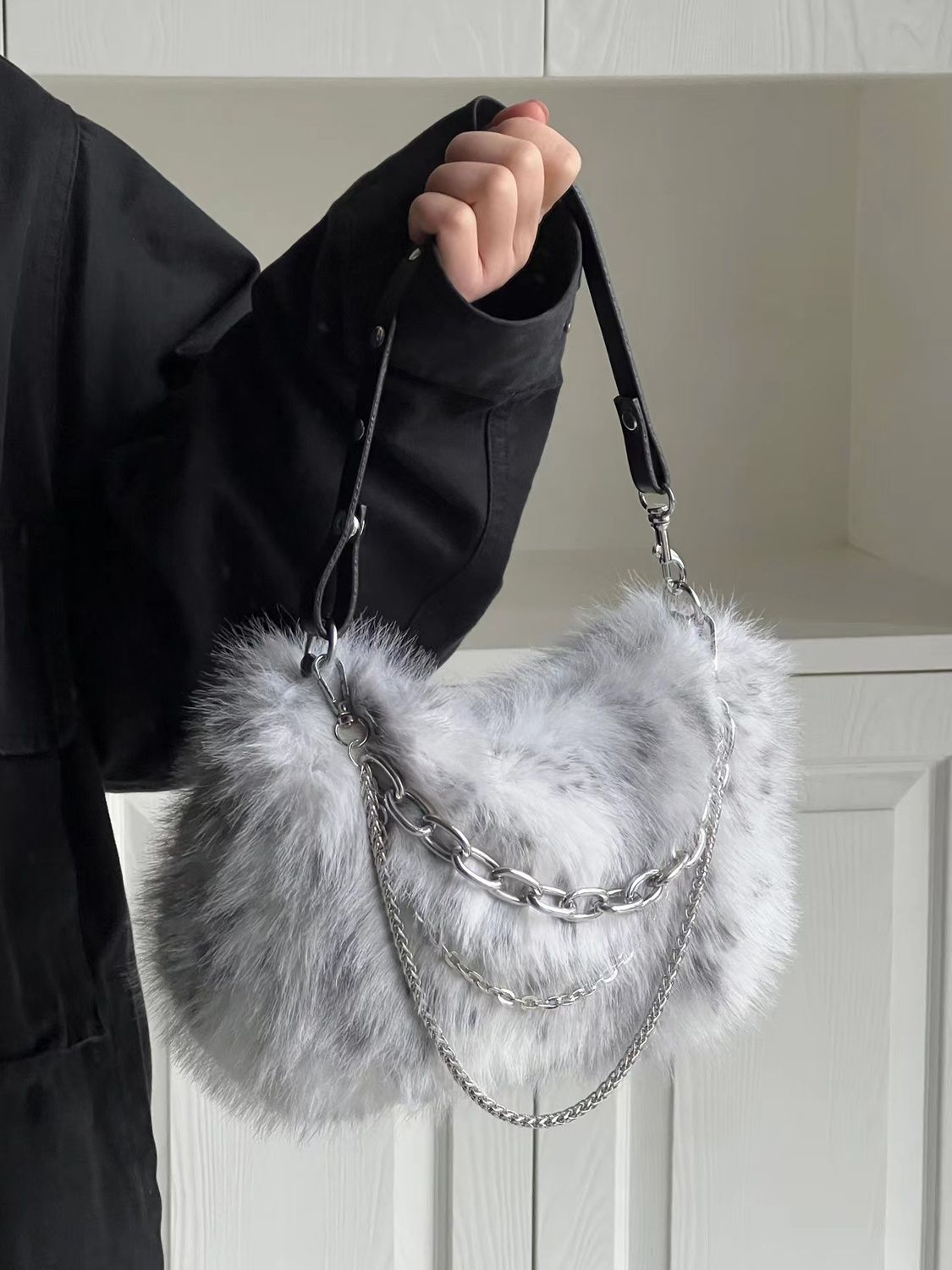 Women Bags Grey - JIAERDI Vintage Y2K torebka damska jesień