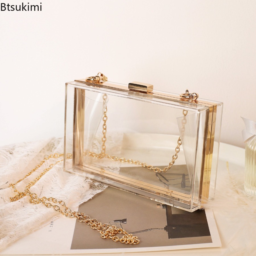 Clutch Bag Evening - Modne Przezroczyste Akrylowe Wieczorowe Kopertówki Damskie