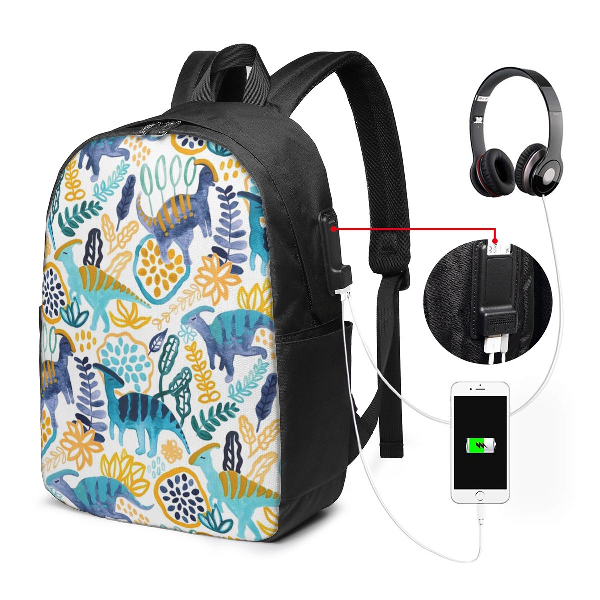 Women Bags For Travel - Plecak na laptopa z motywem Gouache