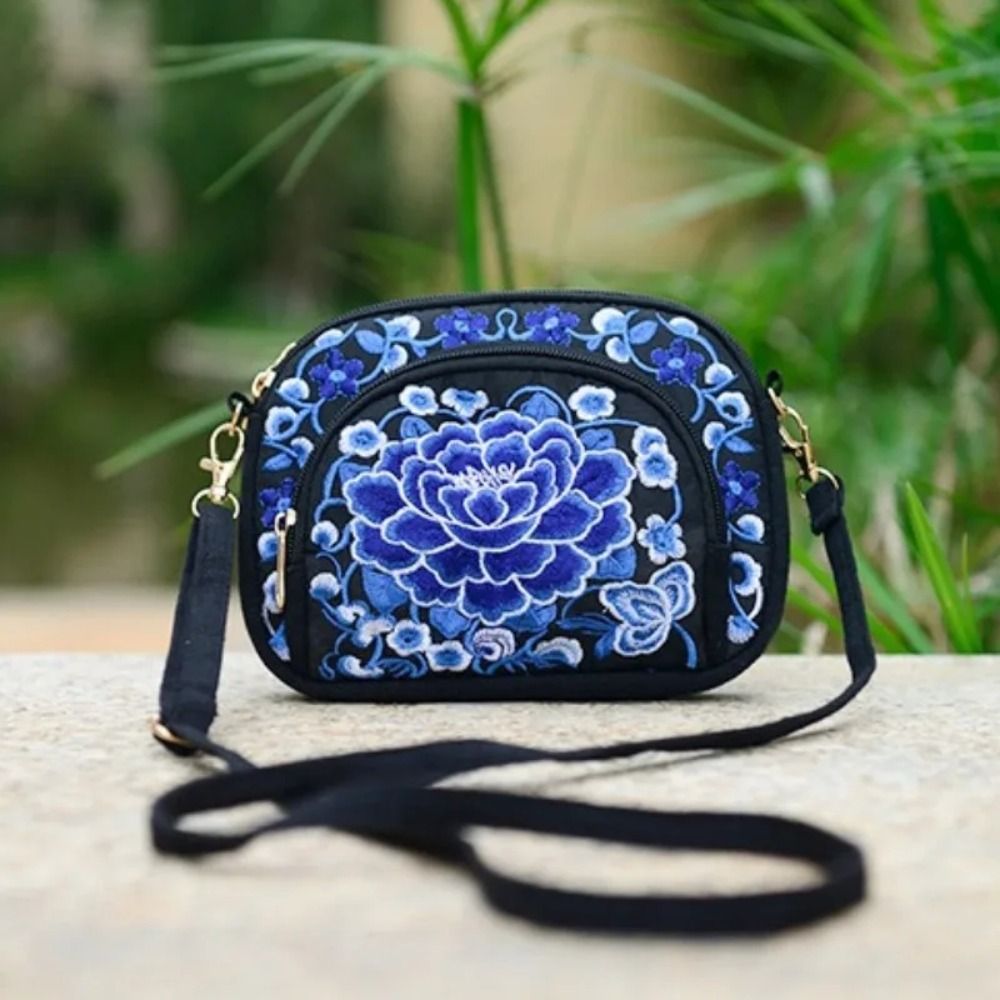Women Bags In Amazon - Vintage kwiatowy haftowany damski zamek błyskawiczny