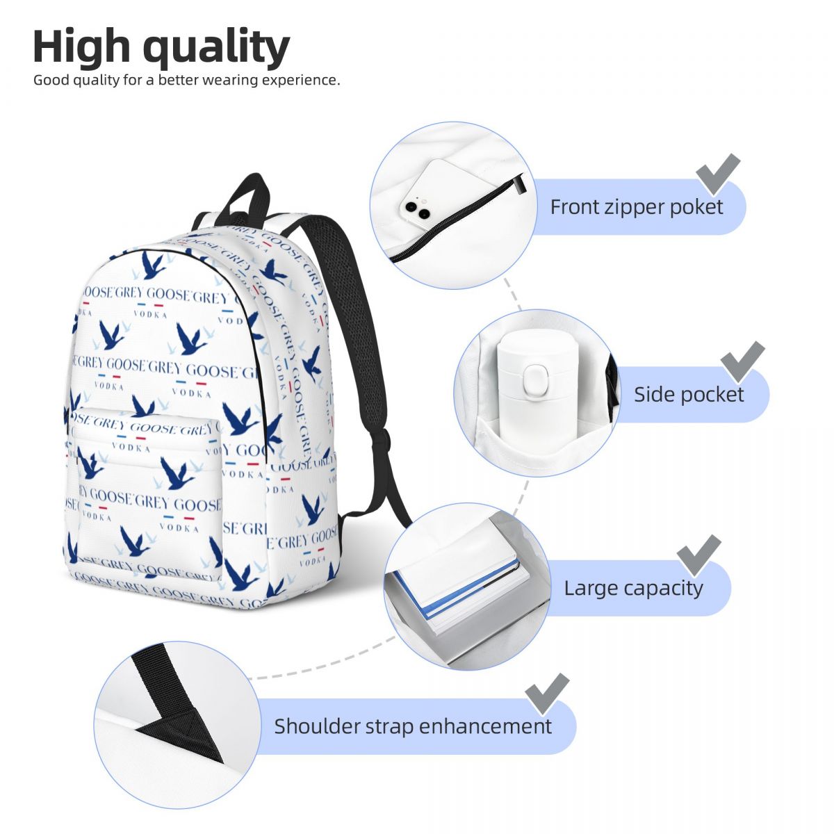 Plecak szkolny Grey Goose Vodk – Women Bags Grey recenzja i cena