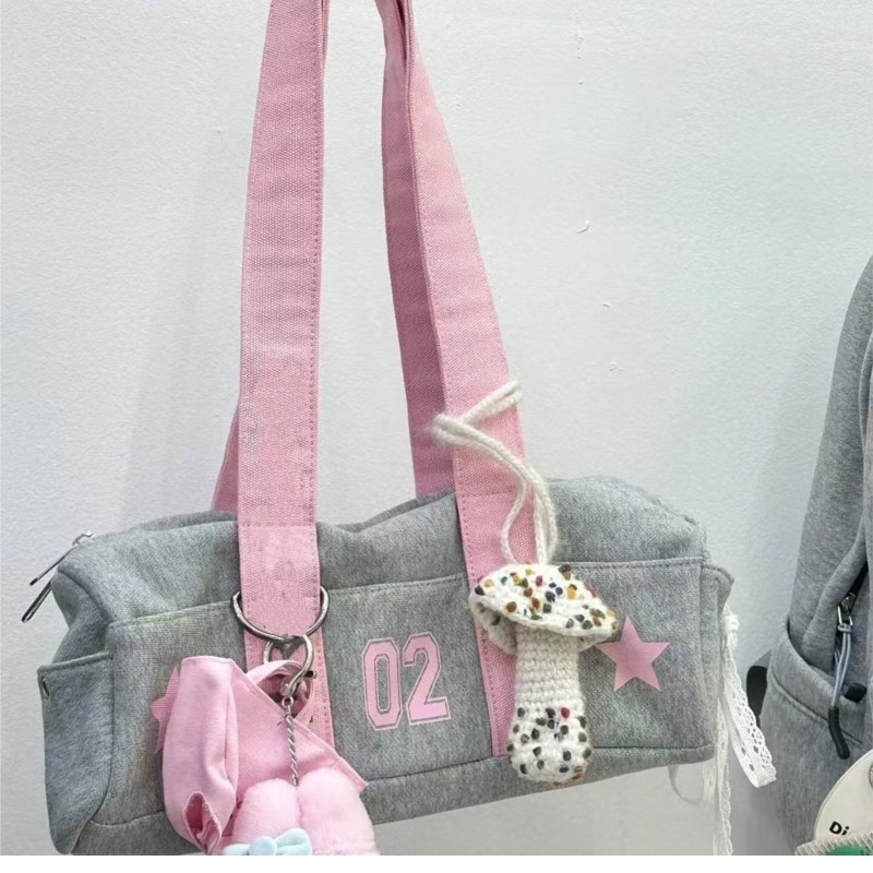 Harajuku Szara Torebka Płócien – Women Bags Grey recenzja i cena