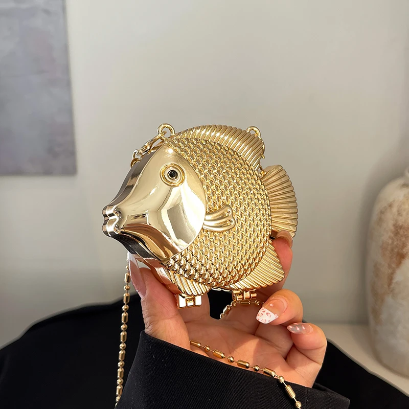 Cute Little Fish Shape Metal M – Clutch Bag Evening recenzja i cena