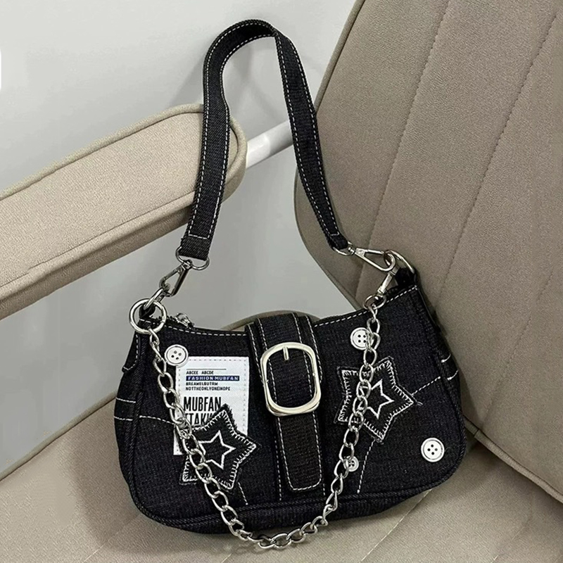 Moda Y2K Damskie Torebki Wzór  – Women Bags Jeans recenzja i cena