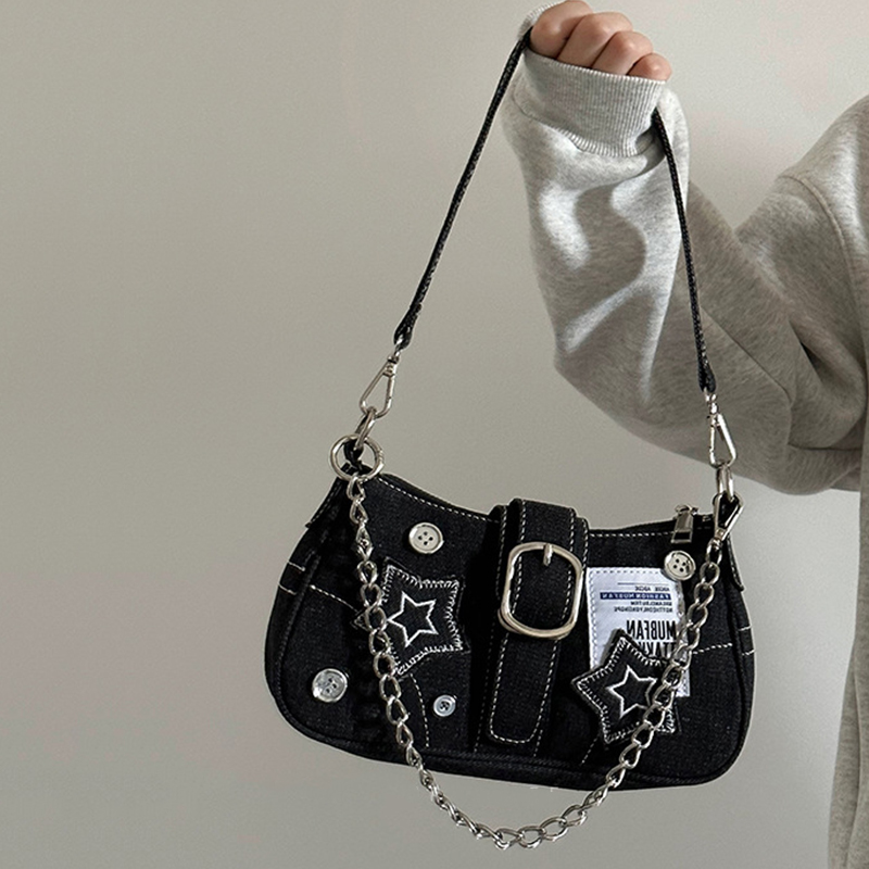 Moda Y2K Damskie Torebki Wzór  – Women Bags Jeans recenzja i cena