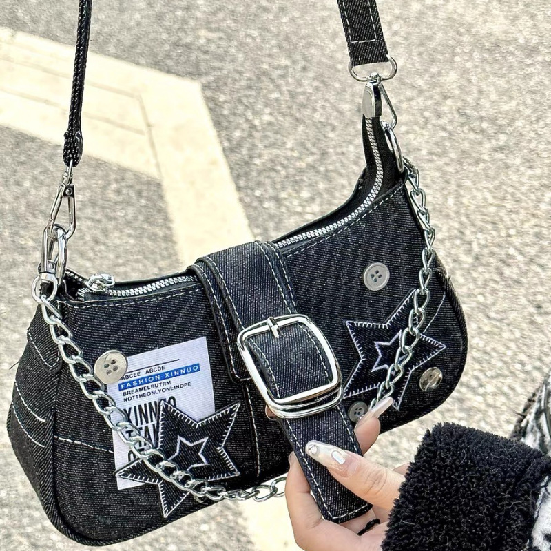 Moda Y2K Damskie Torebki Wzór  – Women Bags Jeans recenzja i cena